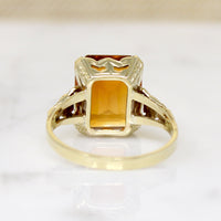 Charming Citrine Ring with Buckle Motif