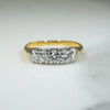 Five Diamond Two-Tone Gold Retro Band