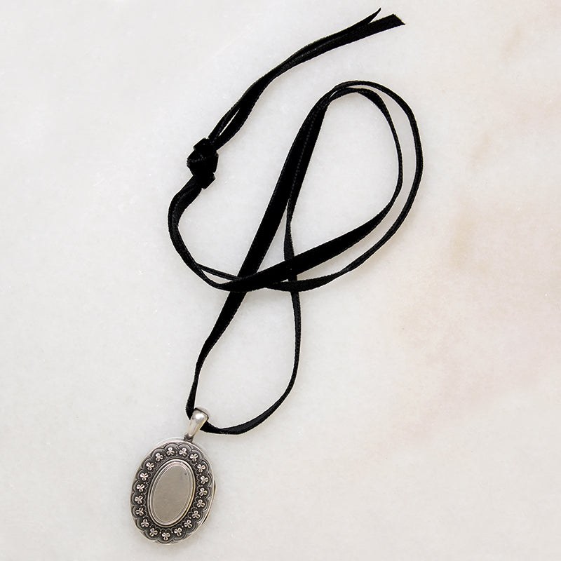 Mid Victorian Sterling Silver Shamrock Locket