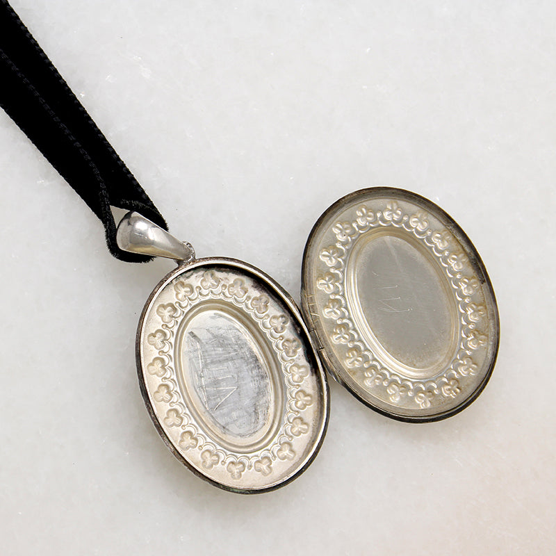 Mid Victorian Sterling Silver Shamrock Locket