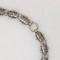 Aesthetic Movement Engraved Silver Link Necklace