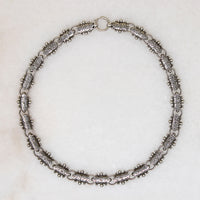 Aesthetic Movement Engraved Silver Link Necklace