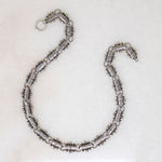 Aesthetic Movement Engraved Silver Link Necklace