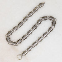 Aesthetic Movement Engraved Silver Link Necklace