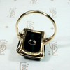 Beveled Black Onyx Ring with Diamond Accent