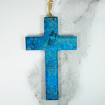 Showstopping Victorian Sodalite Cross with Gold Fittings