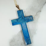 Showstopping Victorian Sodalite Cross with Gold Fittings