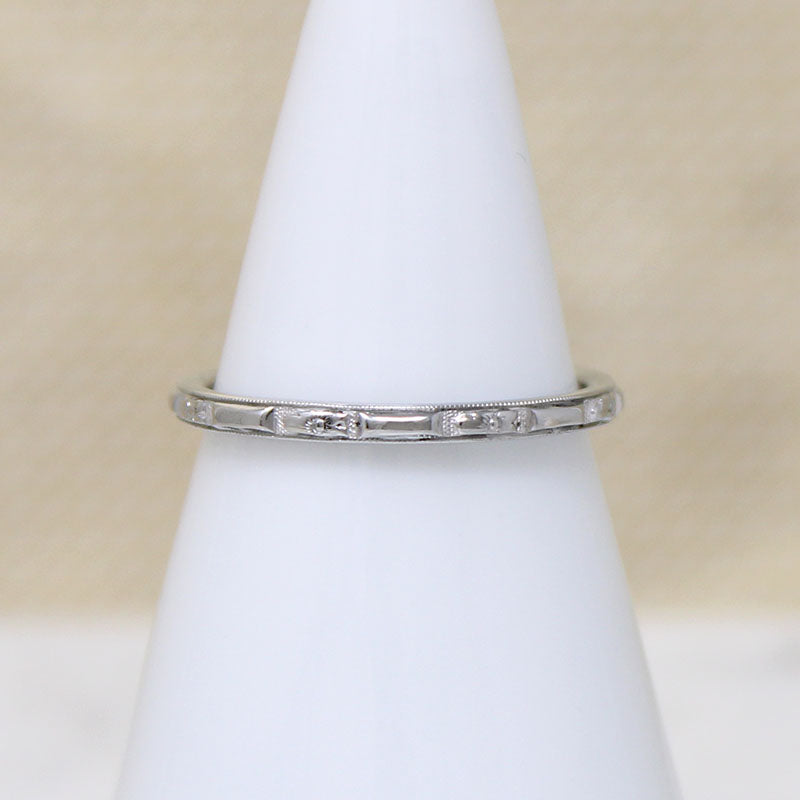 Clean-Lined "Orange Blossom" White Gold Band