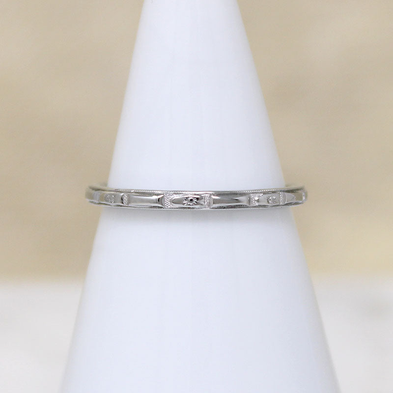 Clean-Lined "Orange Blossom" White Gold Band