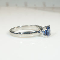 French Cut Sapphire in Recycled Platinum Solitaire