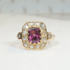 Cushion Cut Garnet and Rose Cut Diamonds