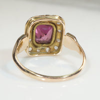 Cushion Cut Garnet and Rose Cut Diamonds