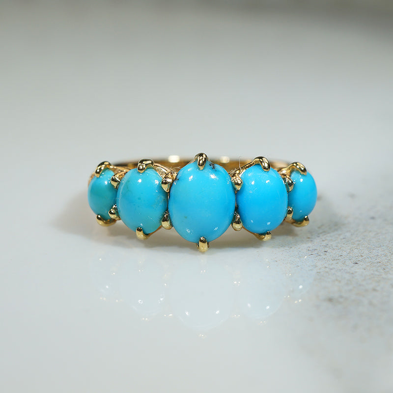 Delicious Persian Turquoise 18k Gold 19thc Ring