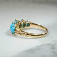Delicious Persian Turquoise 18k Gold 19thc Ring