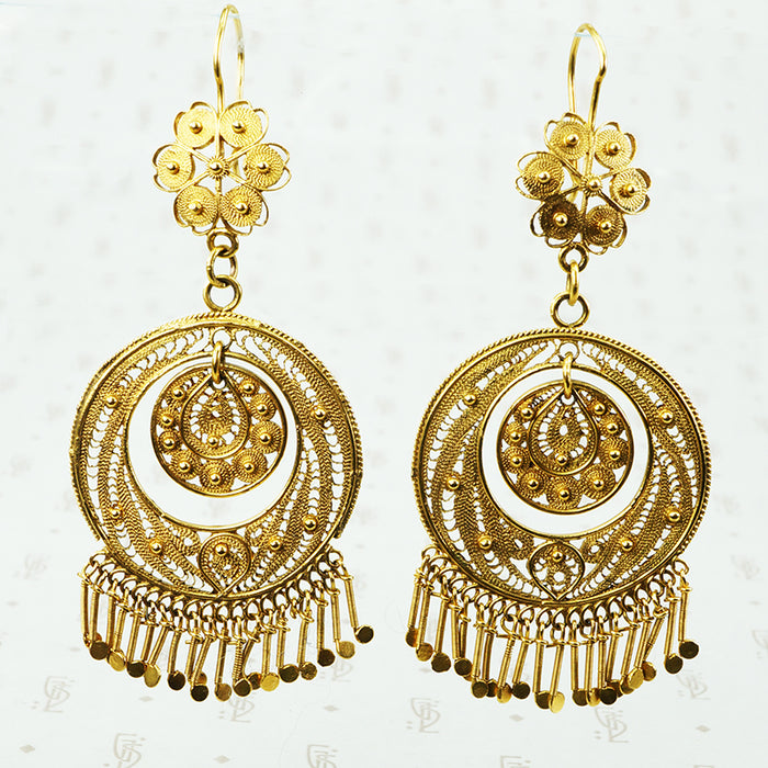 Fabulous Big Gold Filigree Earrings