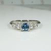 The Lotus Aquamarine and Diamond Engagement Ring