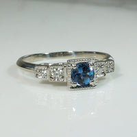 The Lotus Aquamarine and Diamond Engagement Ring