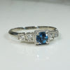 The Lotus Aquamarine and Diamond Engagement Ring