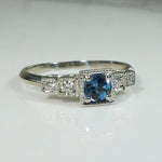 The Lotus Aquamarine and Diamond Engagement Ring