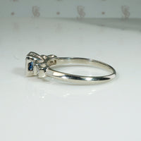 The Lotus Aquamarine and Diamond Engagement Ring