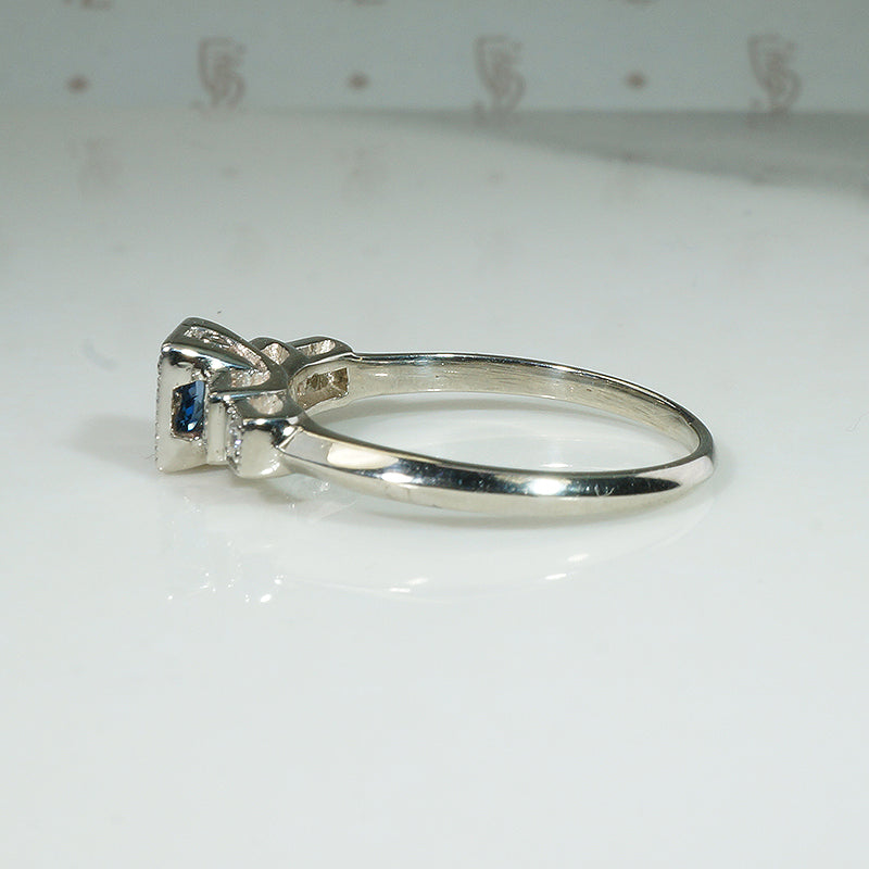 The Lotus Aquamarine and Diamond Engagement Ring