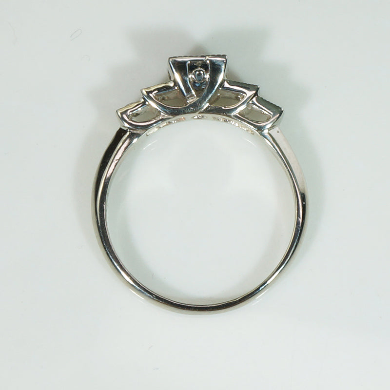 The Lotus Aquamarine and Diamond Engagement Ring