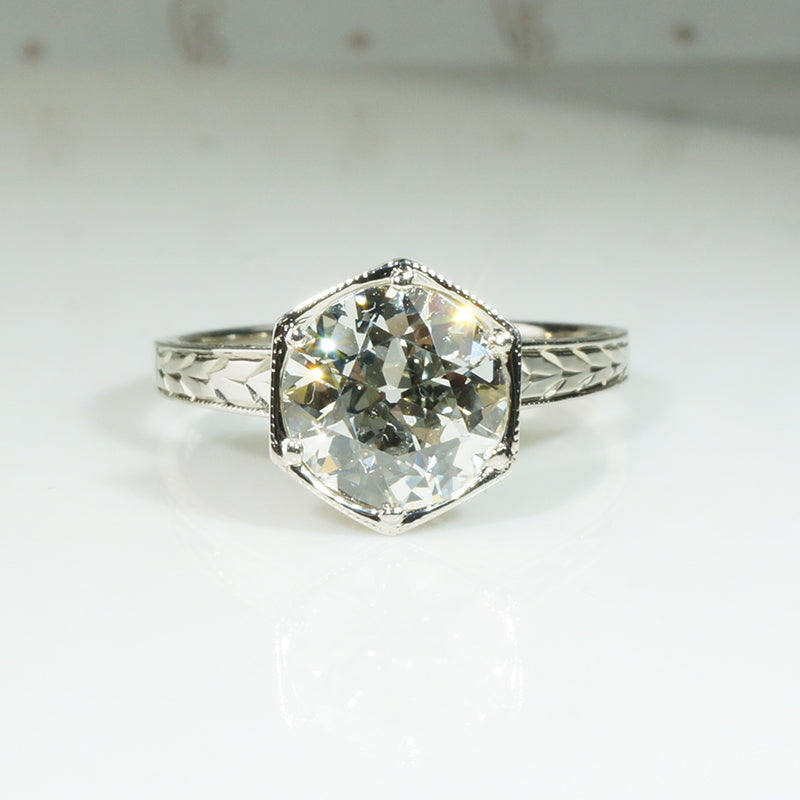 Stunning Art Deco 1.76ct Old European Cut Diamond Solitaire