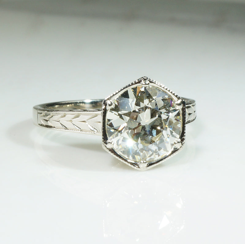 Stunning Art Deco 1.76ct Old European Cut Diamond Solitaire
