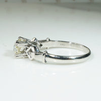 Chunky Mine Cut Pale Yellow Diamond Platinum Engagement Ring