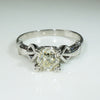 Chunky Mine Cut Pale Yellow Diamond Platinum Engagement Ring