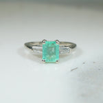 Fresh Emerald-Cut Emerald in Classic Mid Century Ring