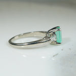 Fresh Emerald-Cut Emerald in Classic Mid Century Ring