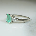 Fresh Emerald-Cut Emerald in Classic Mid Century Ring