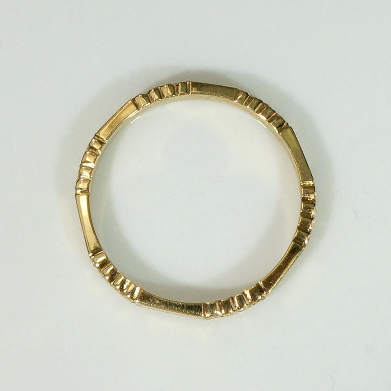 Bars & Blossoms Engraved NOS Gold Band