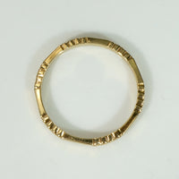 Bars & Blossoms Engraved NOS Gold Band