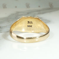 Edwardian Signet Ring with Soft Gold Florals