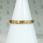Stripes & Flowers NOS Engraved Gold Band