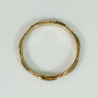 Stripes & Flowers NOS Engraved Gold Band