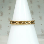 Precise Carved Deco Pattern NOS Gold Band