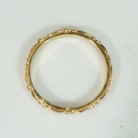 Art Deco Engraved Bars & Flowers NOS Gold Band