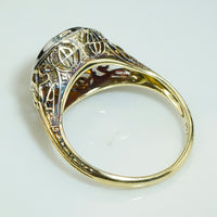 Gold Filigree 2.53 OMC Cushion Diamond Ring