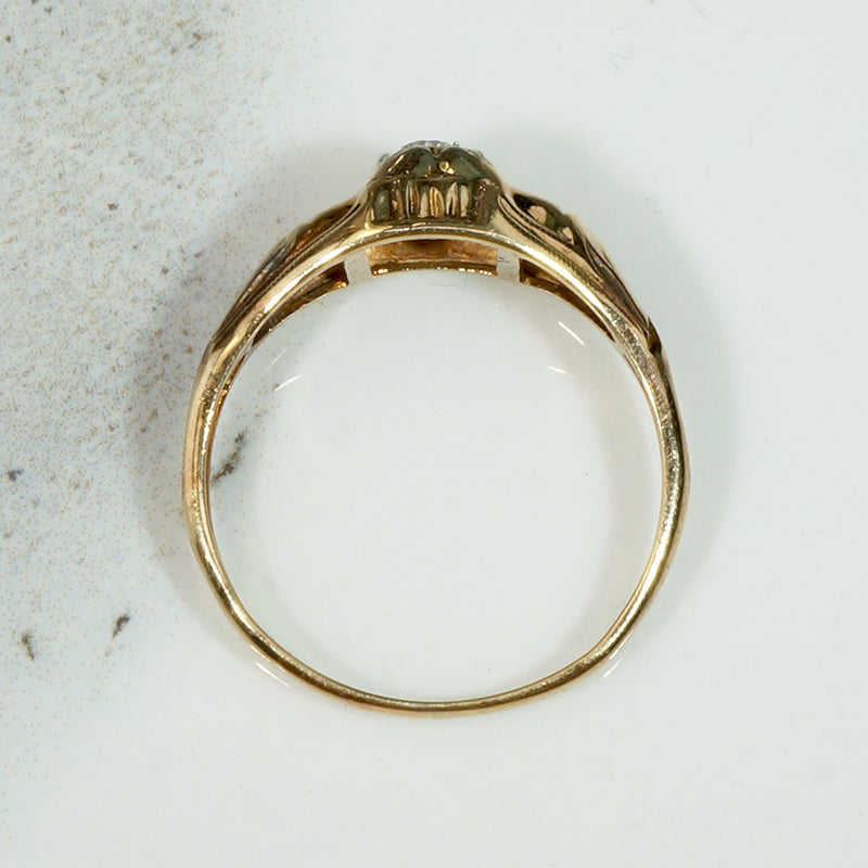 Adorable Floral 1930s Diamond Engagement Ring