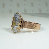 Fluorite Crystal in Engraved Victorian Ring