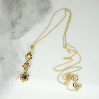 Diamond & Sapphire Set Victorian Flower Pendant
