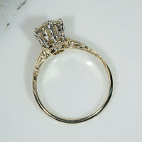 Stunning 1.5ct Old Euro DIamond in Engraved Solitaire Ring