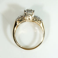 Lucky Clover NOS Old Mine Cut Diamond Two-Tone Gold Wedding Set