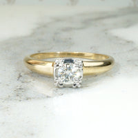 Elegant Two-Tone Diamond Solitaire Engagement Ring