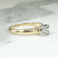 Elegant Two-Tone Diamond Solitaire Engagement Ring