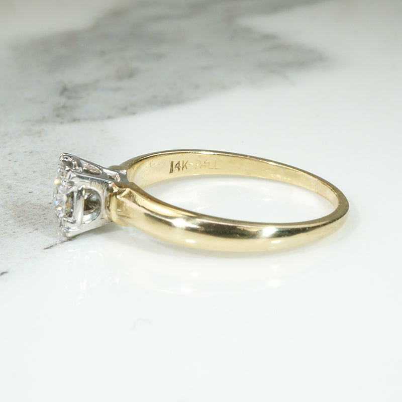 Elegant Two-Tone Diamond Solitaire Engagement Ring