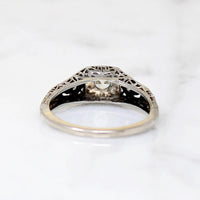 Dazzling Yellow Old Mine Cut Diamond Deco Engagement Ring